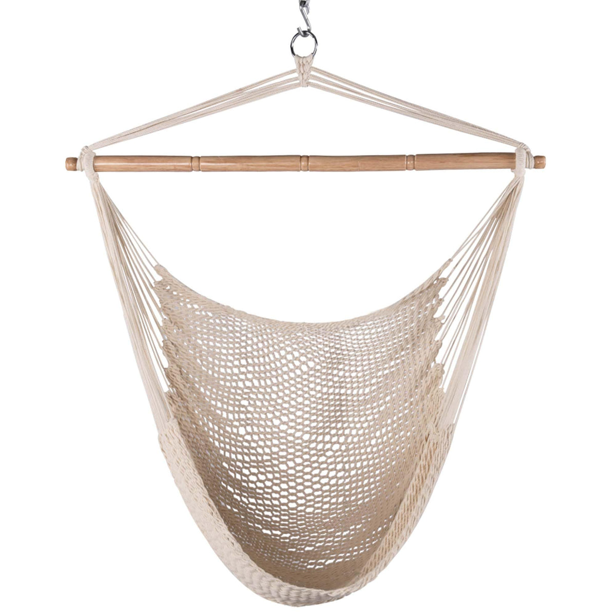 Lazy Daze Hammocks Caribbean chair with 40-inch hardwood spreader bar for stable lounging.