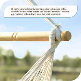 Lazy Daze Hammocks Chair reinforced end knots for safety and durability.
