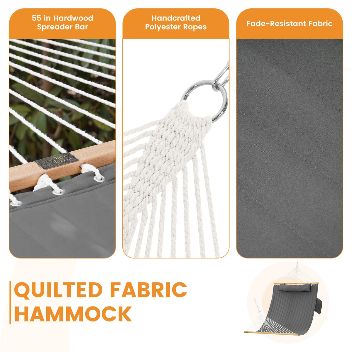 Lazy Daze Hammocks tree straps and carabiners for easy hanging