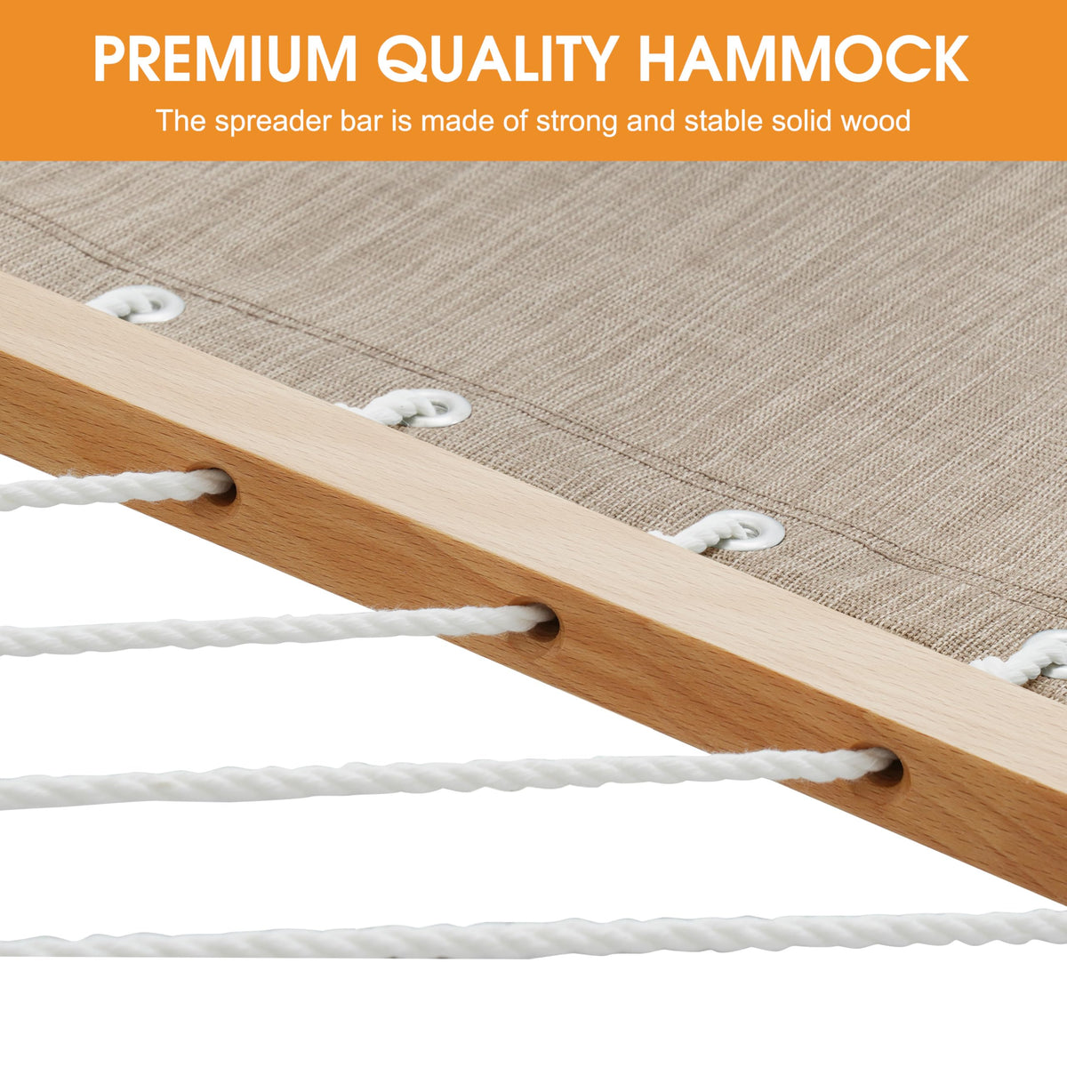 Lazy Daze Hammocks spreader bar wooden close-up, sturdy support