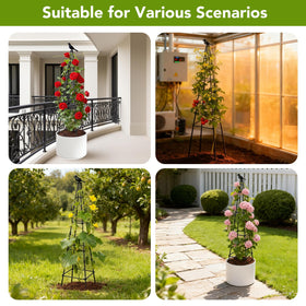 Flush-mounted clips allow tool-free, quick assembly of the trellis.