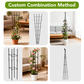 Lazzmonk multiplant support ideal for roses, tomatoes, cucumbers in pots.