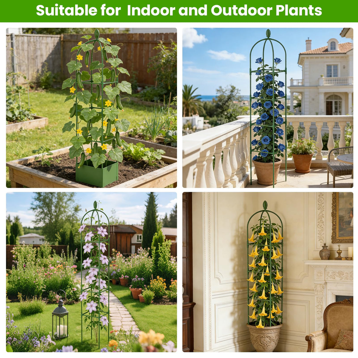 Lazzmonk vertical plant support stays stable in wind and rain.