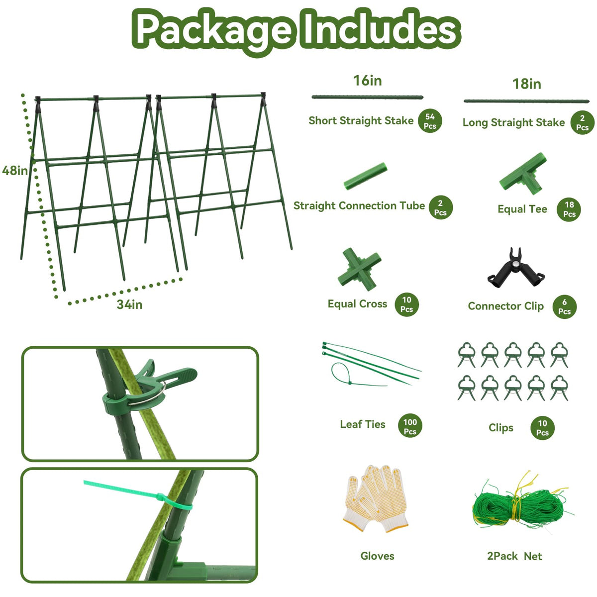 Lazzmonk two-pack 34x48 trellises enable flexible garden layouts.