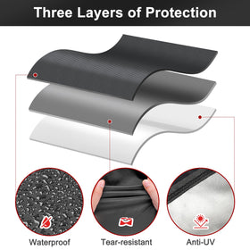 LBTING cover with windproof straps securing grill against strong winds