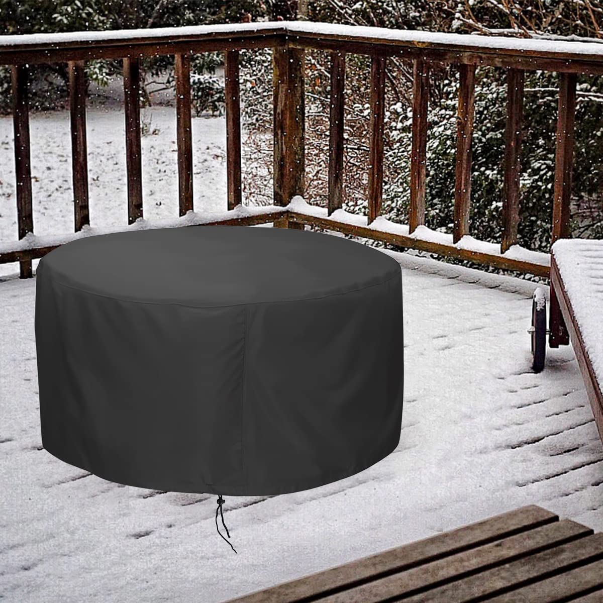 LBTING patio-backyard-fire-pit-cover keeps your fire pit ready for weekend gatherings.