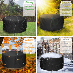 LBTING windproof-fire-pit-cover minimizes lofting during gusty days.