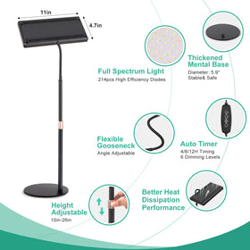 LBW Desk Grow Light sturdy base with anti-slip pads for stable placement.