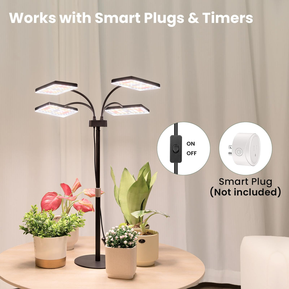 LBW full spectrum plant light mimics natural sunlight for seedlings.