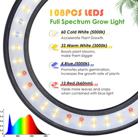 LBW Grow Light features 6-level dimming to match plant needs.
