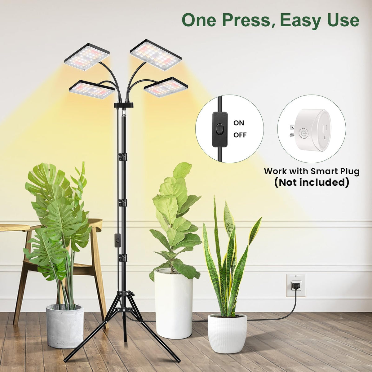 LBW Grow Light full-spectrum LED mimics sunlight for balanced indoor growth.