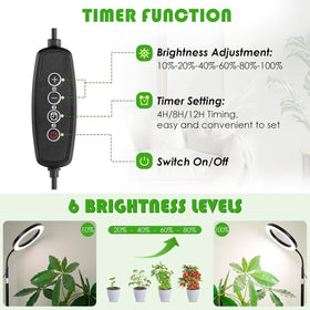 LBW Grow Light on a sturdy base with gooseneck enables precise angle adjustment.