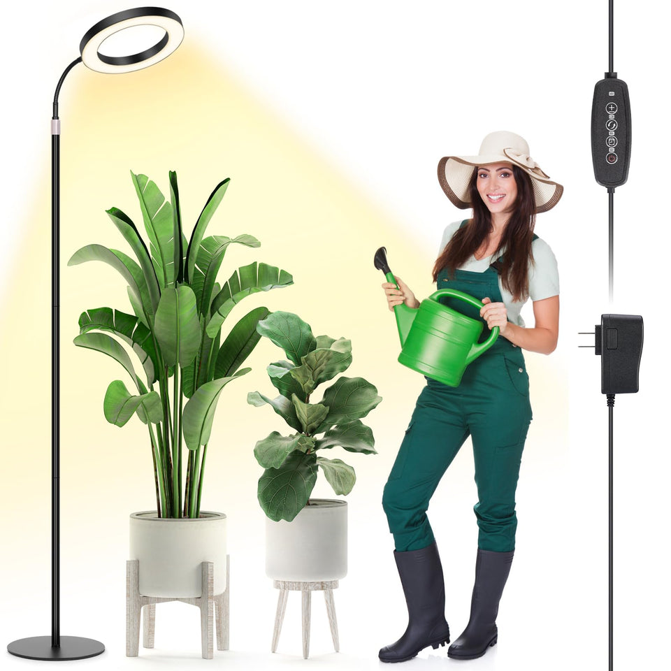 LBW Grow Light with Stand base supports stable lighting for large indoor plants.