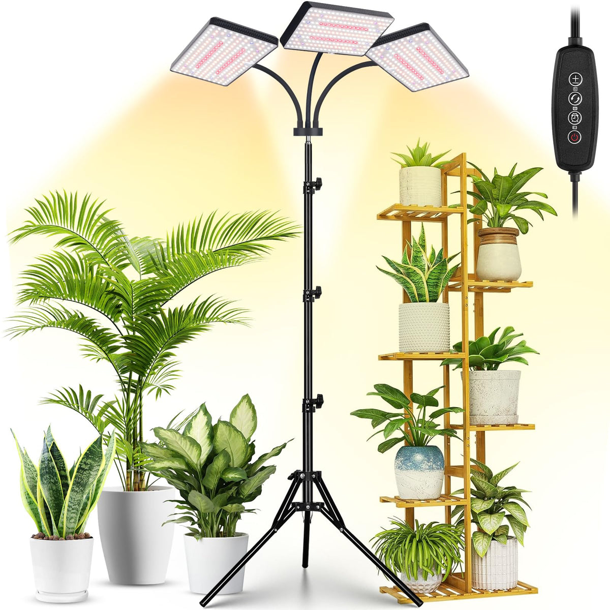 LBW grow light stand full-spectrum view for thriving indoor plants