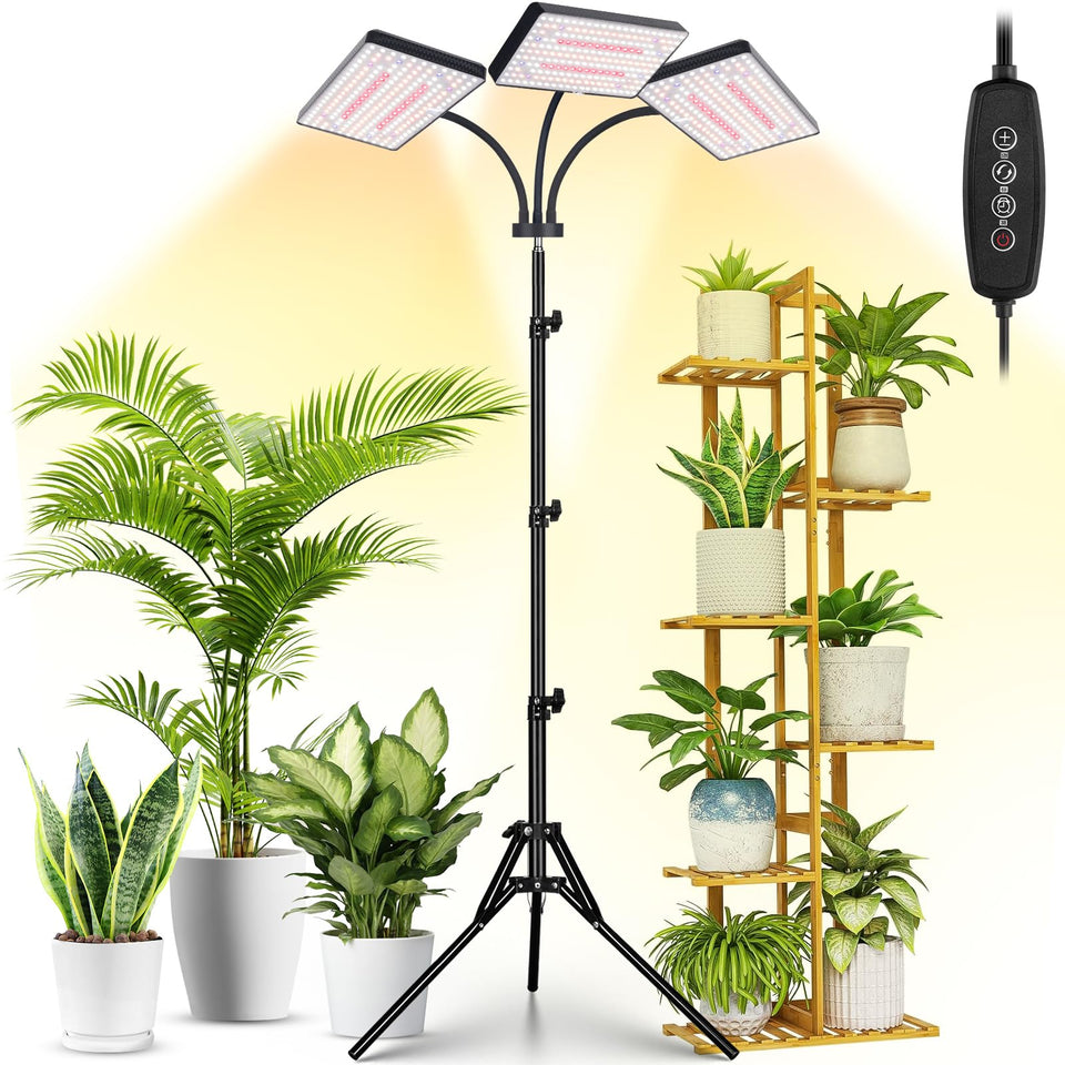 LBW grow light stand full-spectrum view for thriving indoor plants