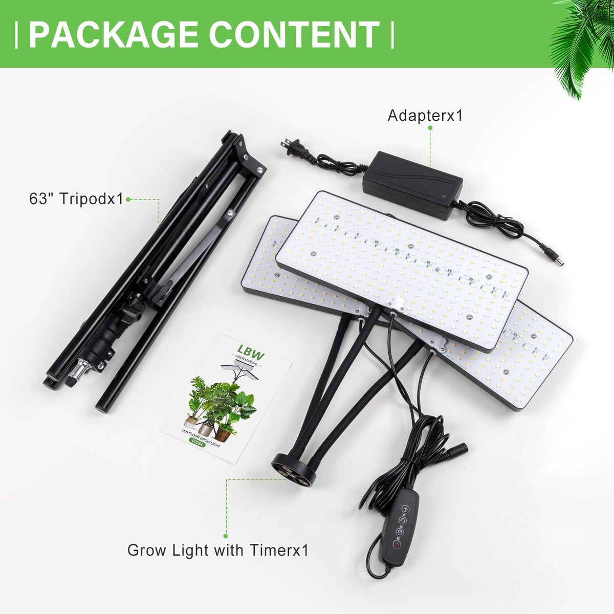 LBW grow light stand in use with plants under light