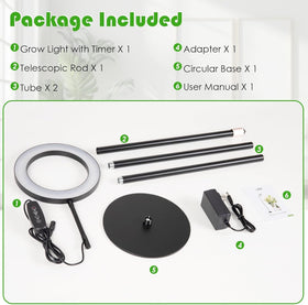 LBW Grow Light stand with non-slip base keeps tall plants stable.