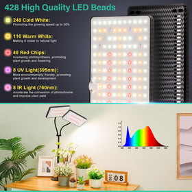 LBW grow light with dimmable levels adapts to plant stages.