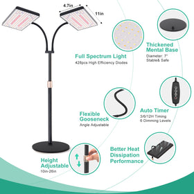 LBW stable metal base prevents tipping during setup.
