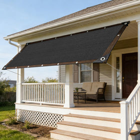 LCYFBE shade cloth with reinforced edge grommets for secure mounting