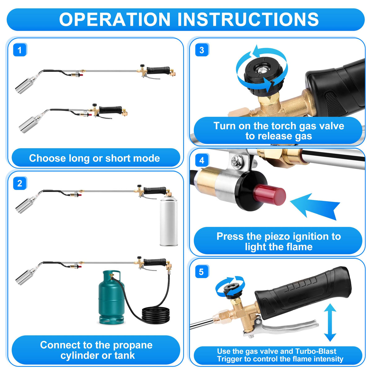 Lcbnhpy torch features an igniter and safety lever for smooth, controlled flame starts.