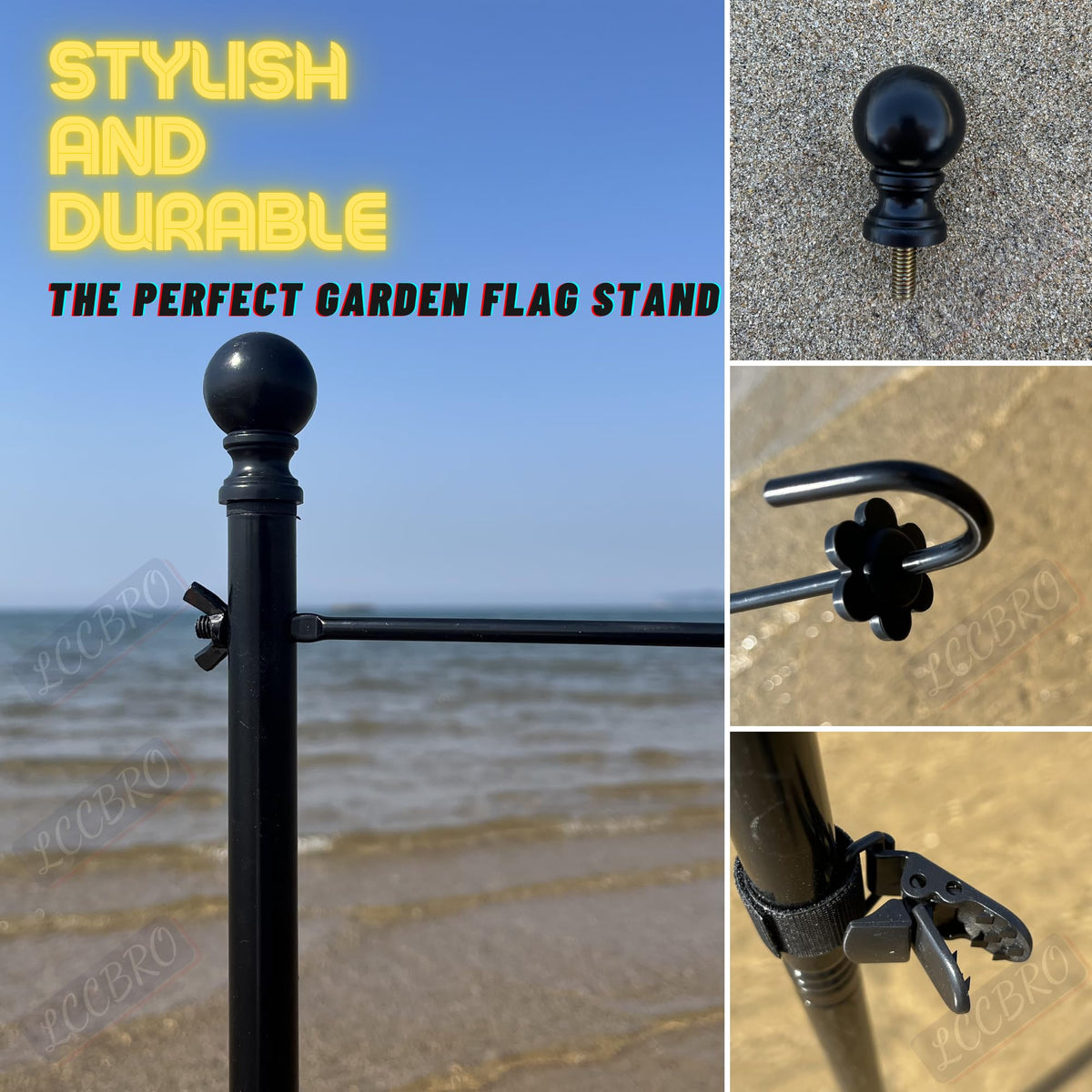 LCCBRO easy-assembly flag stand offers quick setup and reliable fit.