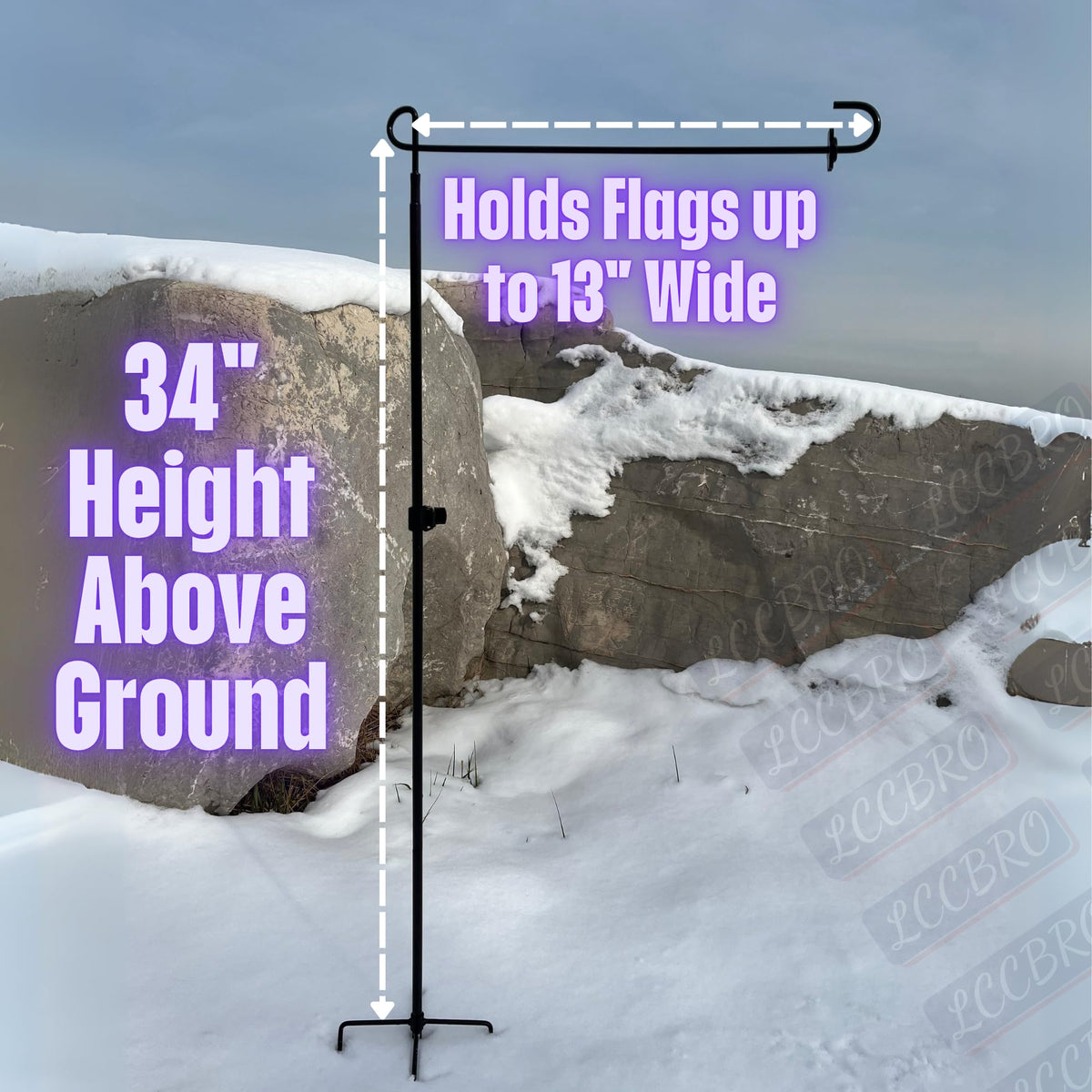 LCCBRO flag pole stands 38.5 inches high for prominent yard visibility.