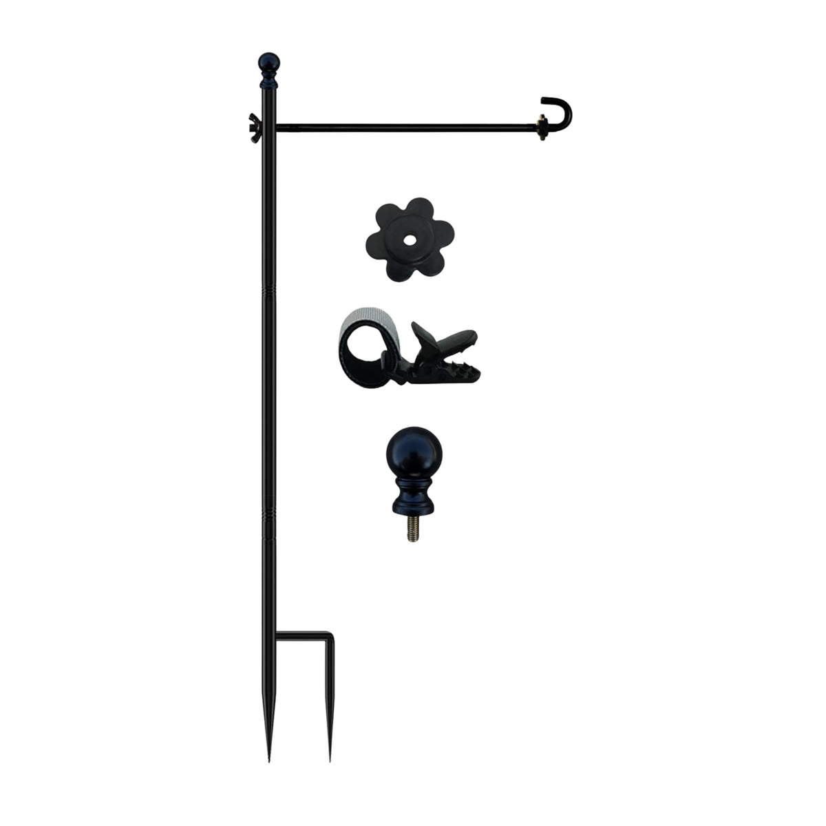 LCCBRO garden flag holder stand ready for outdoor use with 12x18 flags.