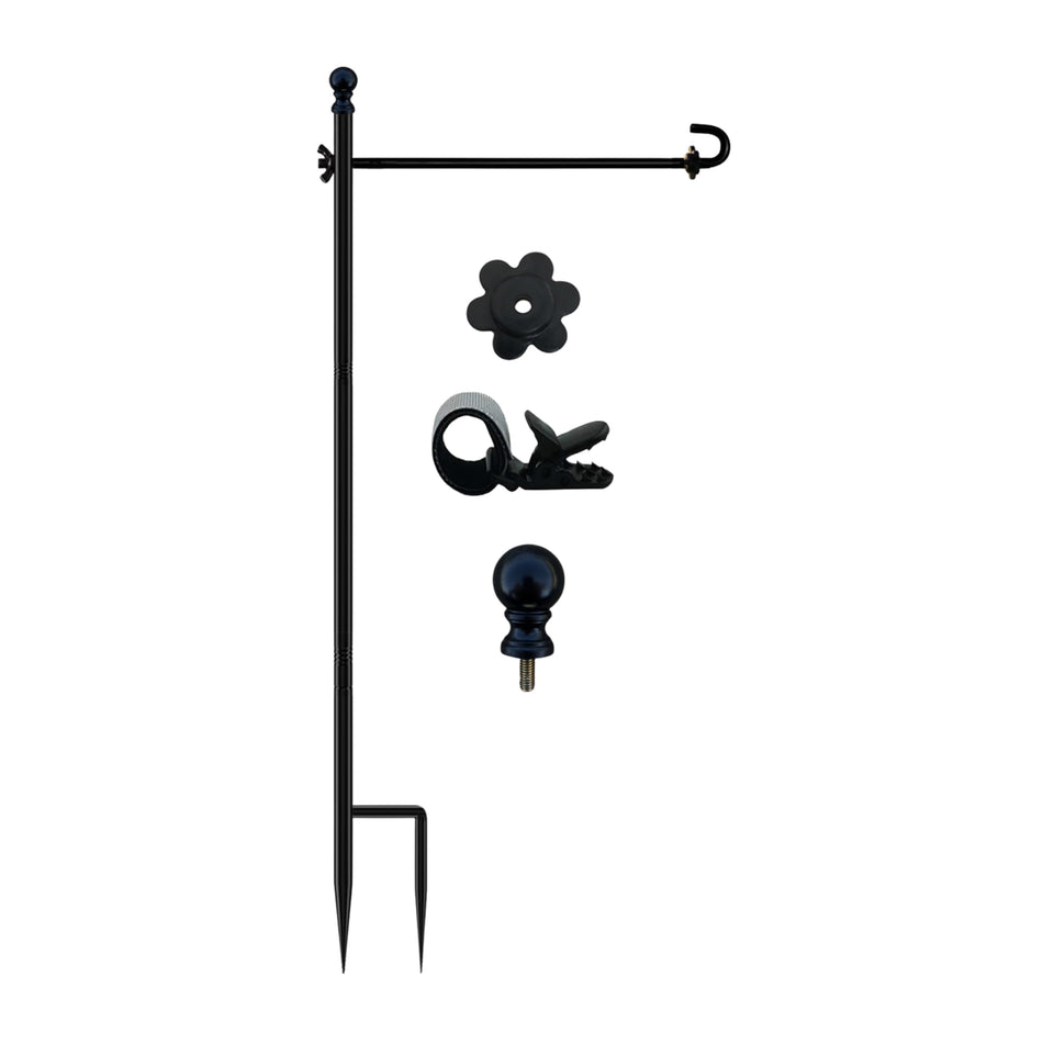 LCCBRO garden flag holder stand ready for outdoor use with 12x18 flags.