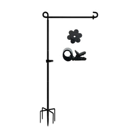 LCCBRO garden flag stand with 5-prong base offers stable outdoor flag display.