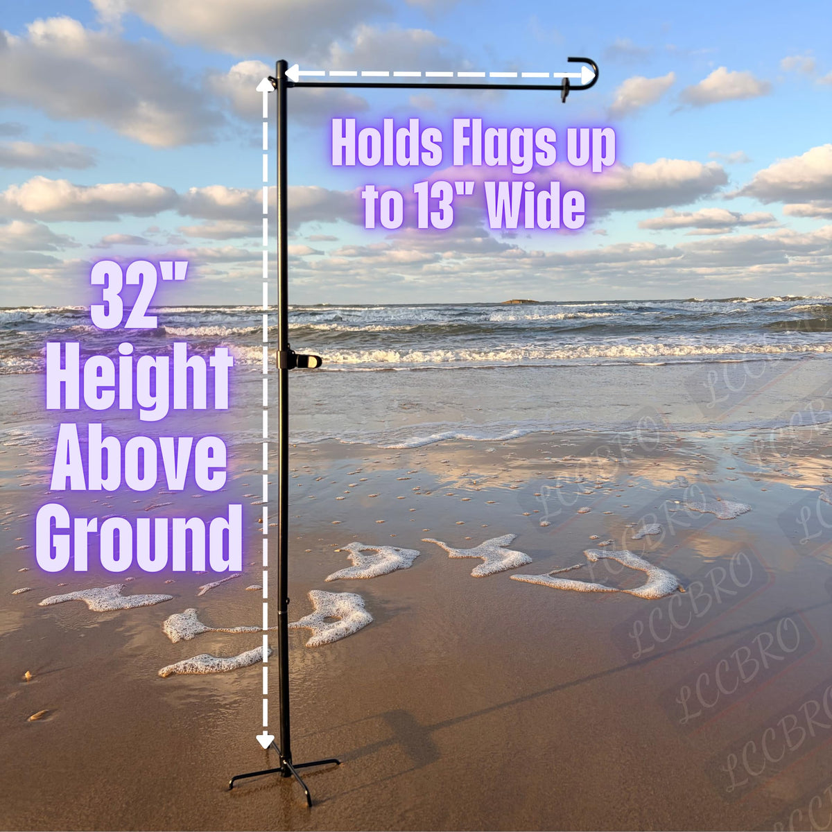 LCCBRO flag stand features thicker-wall pole for durable outdoor use.