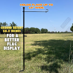 LCCBRO heavy-duty flag stand showcases a thickened pole for lasting shape.