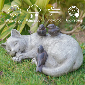 LCdecohome detailed cat figurine brings charming realism to garden spaces