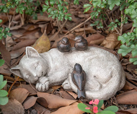 LCdecohome resin cat statue preserves color and memory in any outdoor space