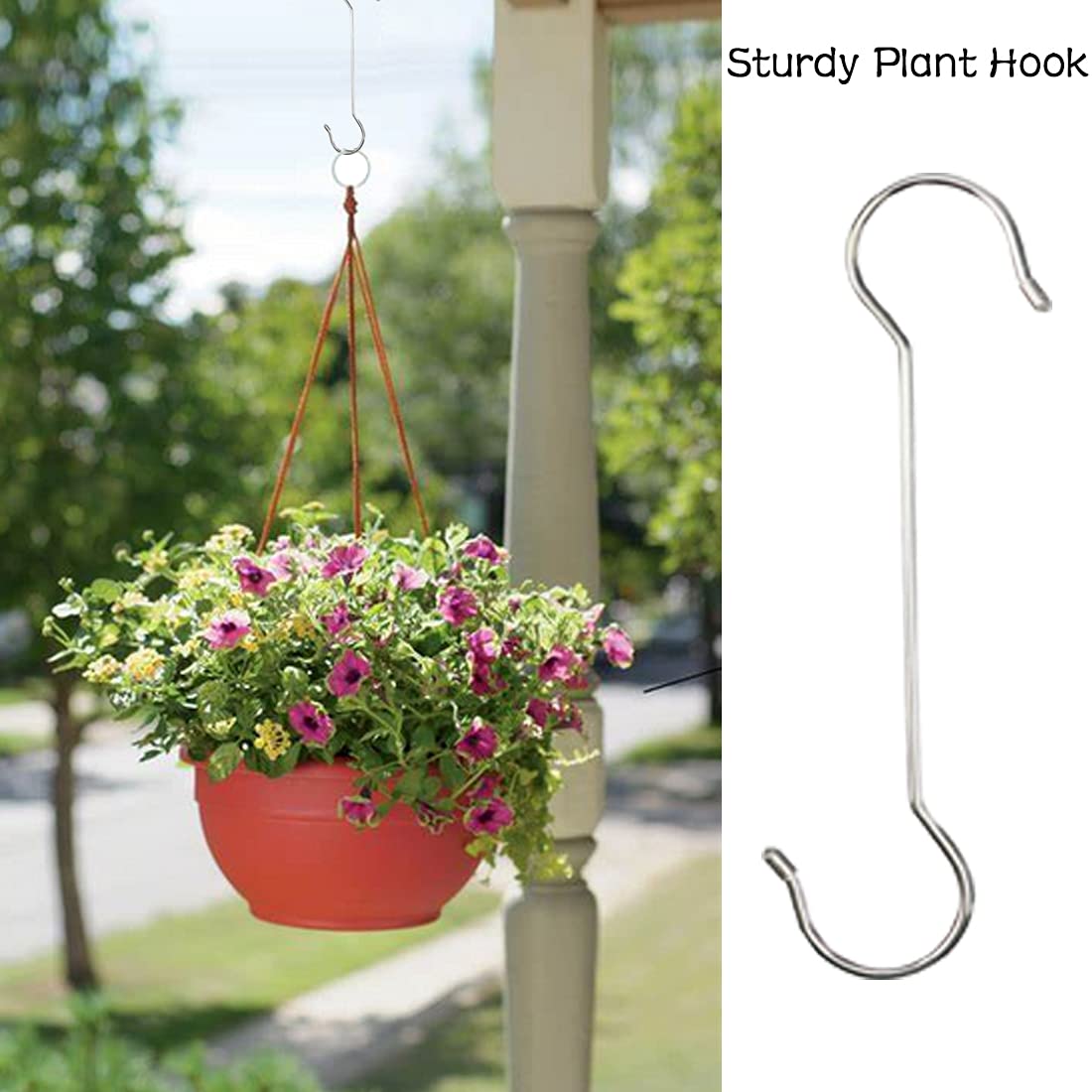 Lchkrep deep S-shape hook prevents items from slipping off securely.