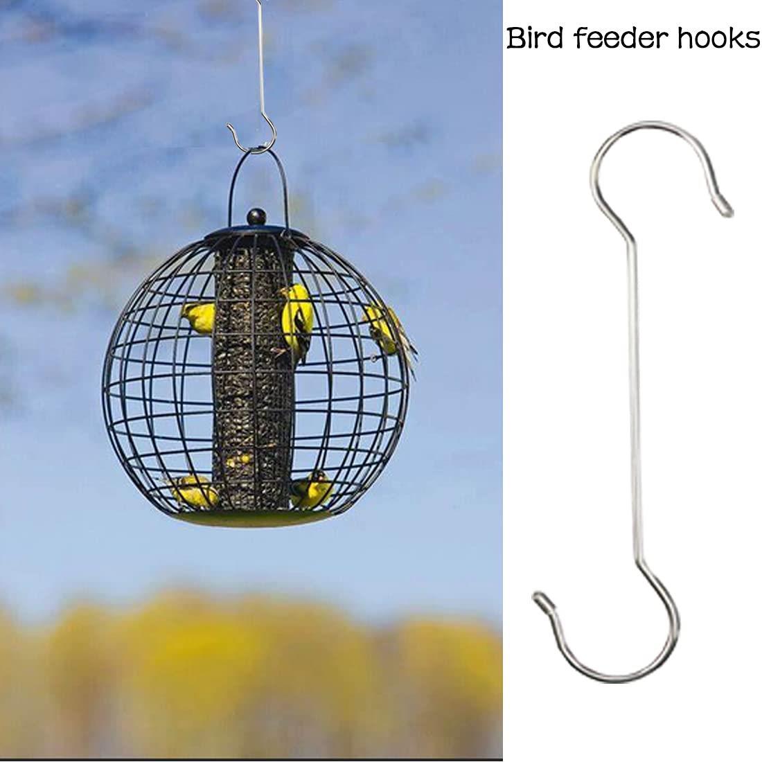 Lchkrep durable stainless hooks ideal for hanging wind chimes and bird feeders.