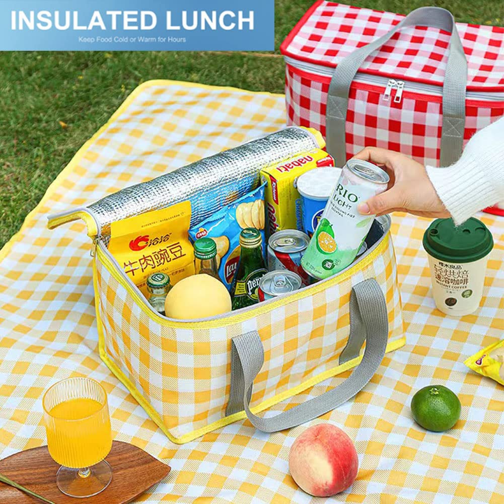Lchkrep foldable picnic basket red for easy storage when not in use.