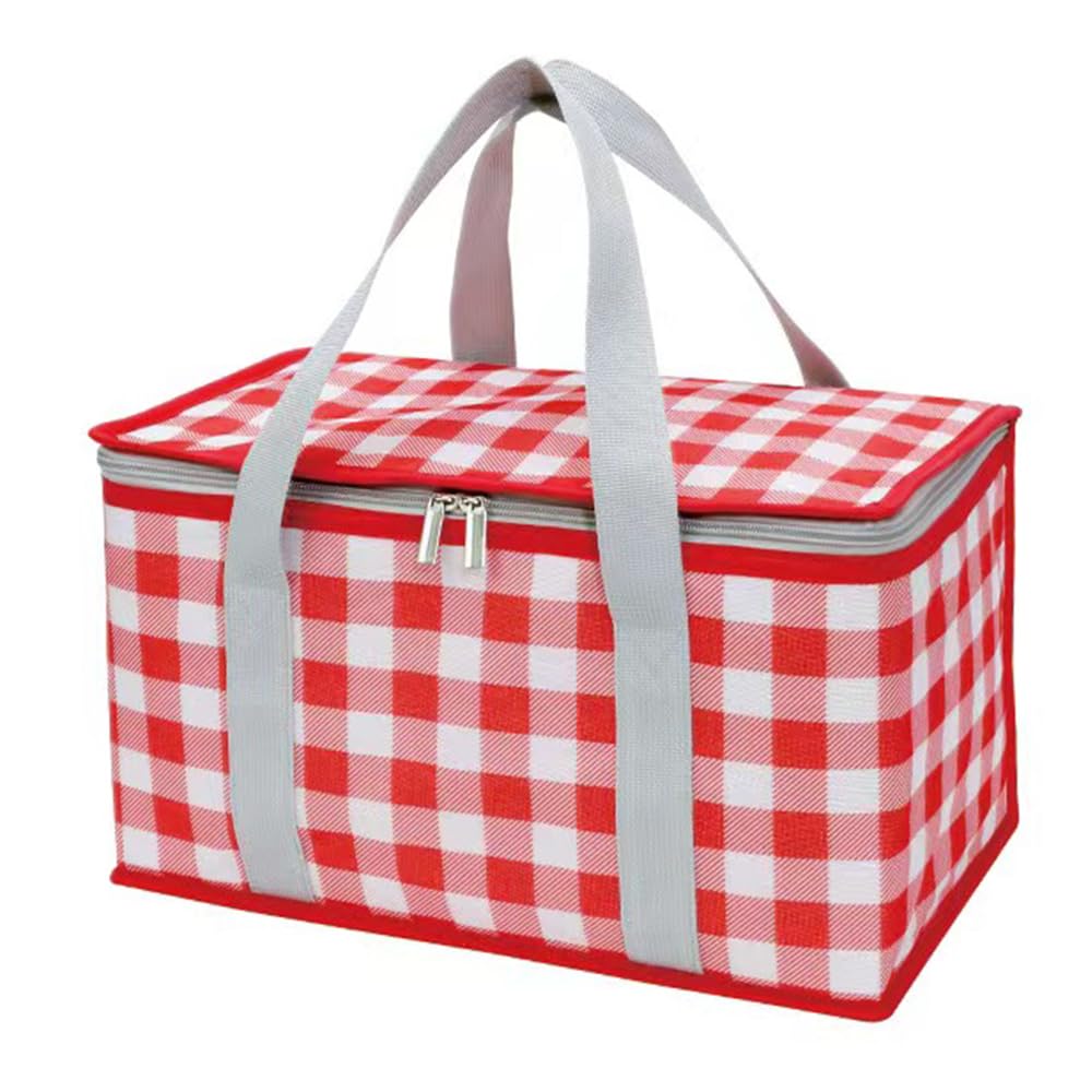 Lchkrep insulated picnic bag folded flat for compact storage and portability.