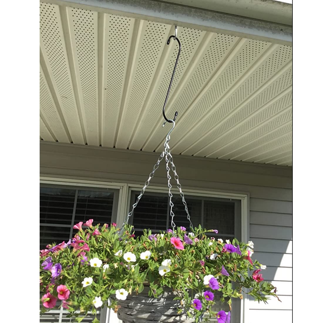 Lchkrep 10-inch black hooks side view; deep S-shape prevents slipping.