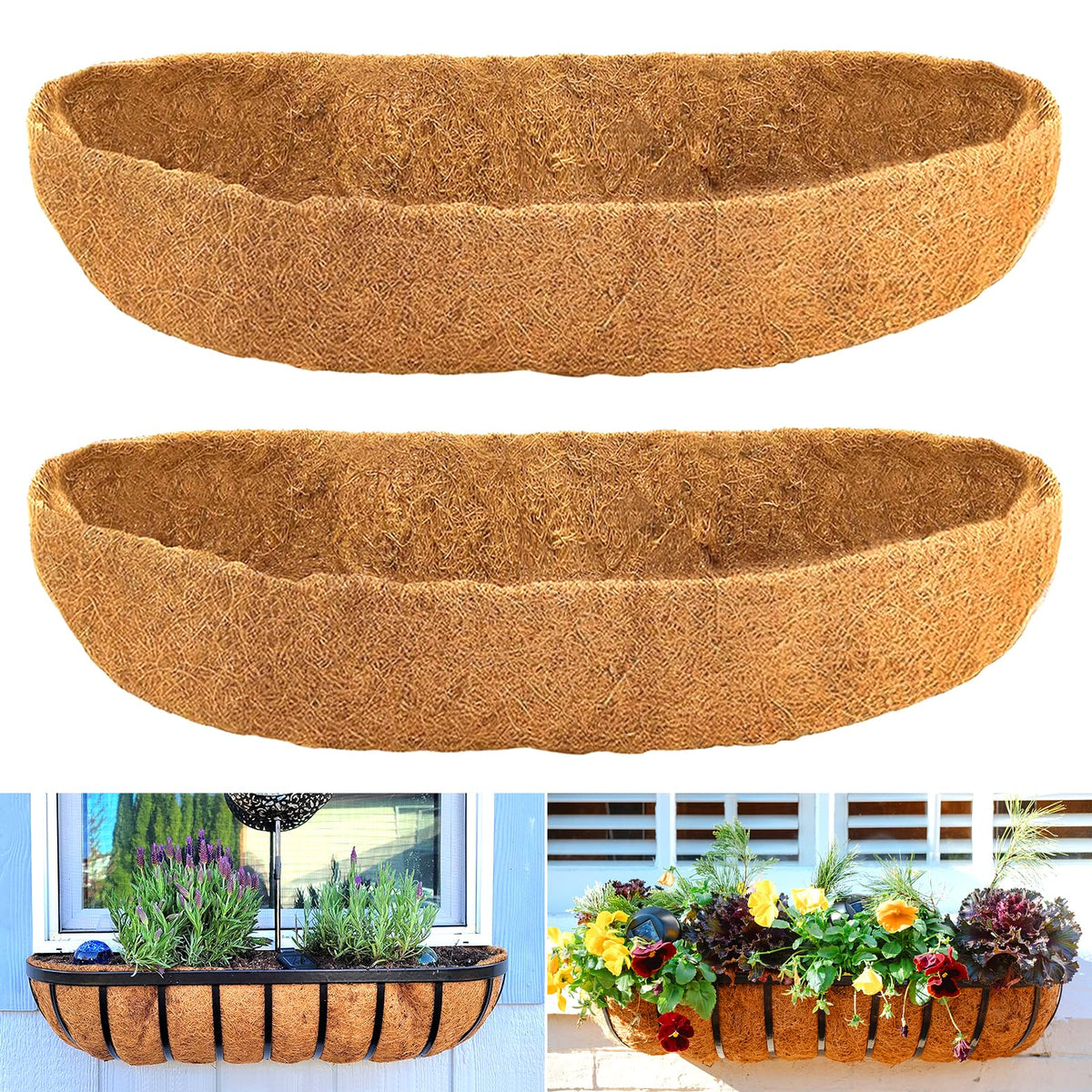 LCHUANG coco liner 36in rectangle pack ready for planting