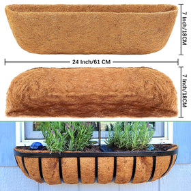 Natural coconut fiber texture adds rustic look to planters