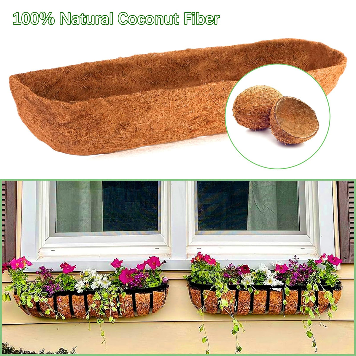 Soaked coco liner ready to fit into troughs and window boxes