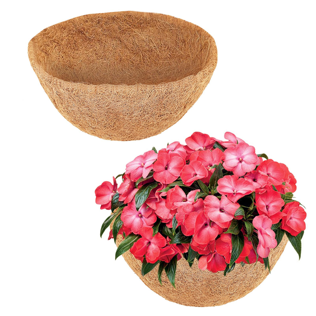 LCHUANG coco liners 16-inch pack for hanging baskets and planters.