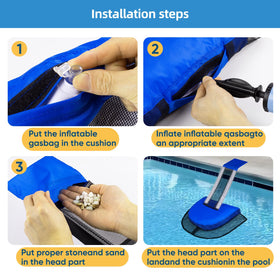 Easy two-step installation of LCHUANG pool ramp for above-ground pools