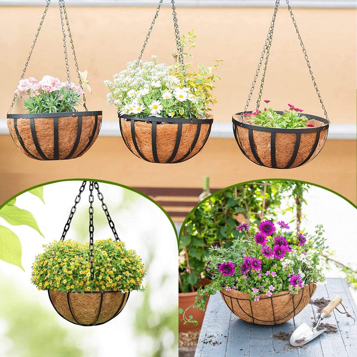 LCHUANG natural fiber liner for planters supports decorative greenery indoors or outdoors.
