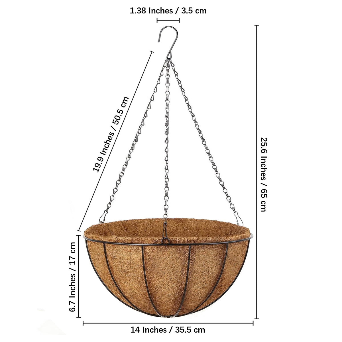 LCHUANG metal planter baskets easy to hang, versatile for indoors or outdoors.