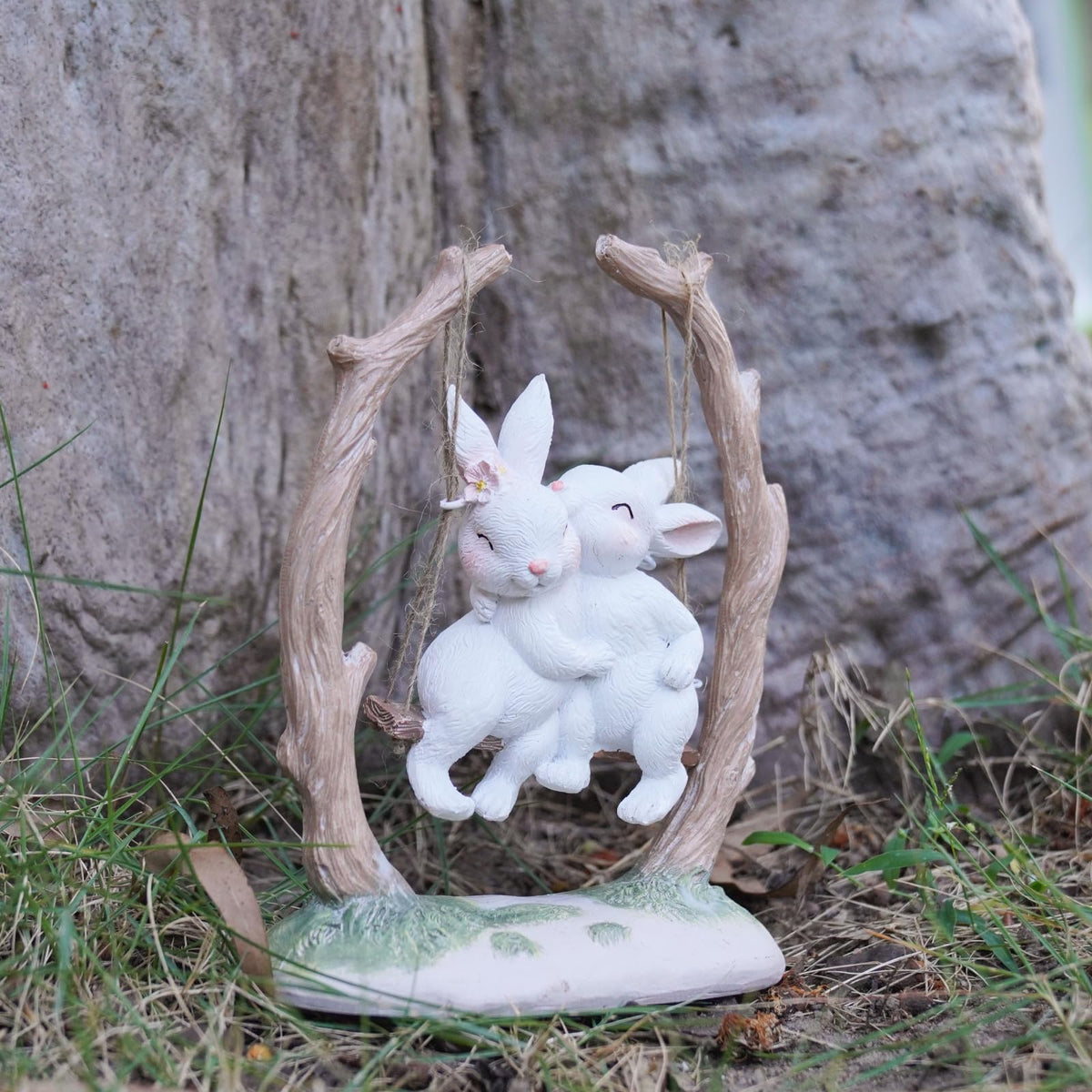 LC LCdecohome backyard bunny decor complements planters and patios