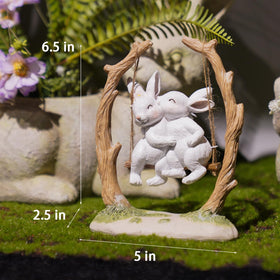 LC LCdecohome rabbit figurines garden decor sit beautifully on a patio shelf