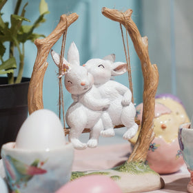 LC LCdecohome rabbit on tree decor brightens outdoor spaces