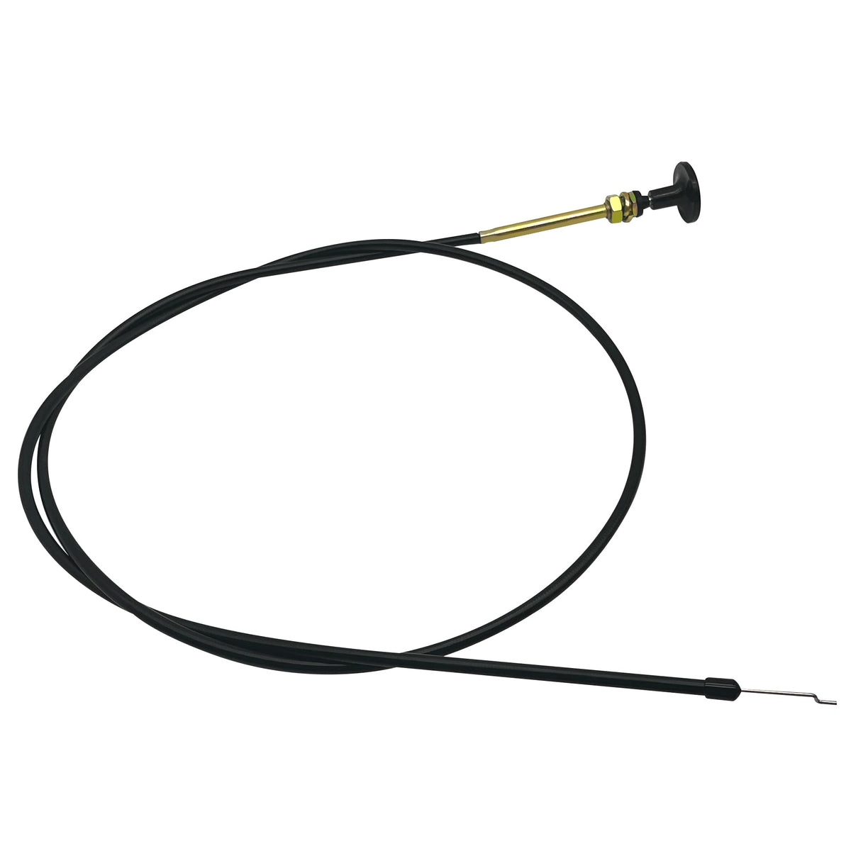 Durable choke cable tested for reliable mower operation.